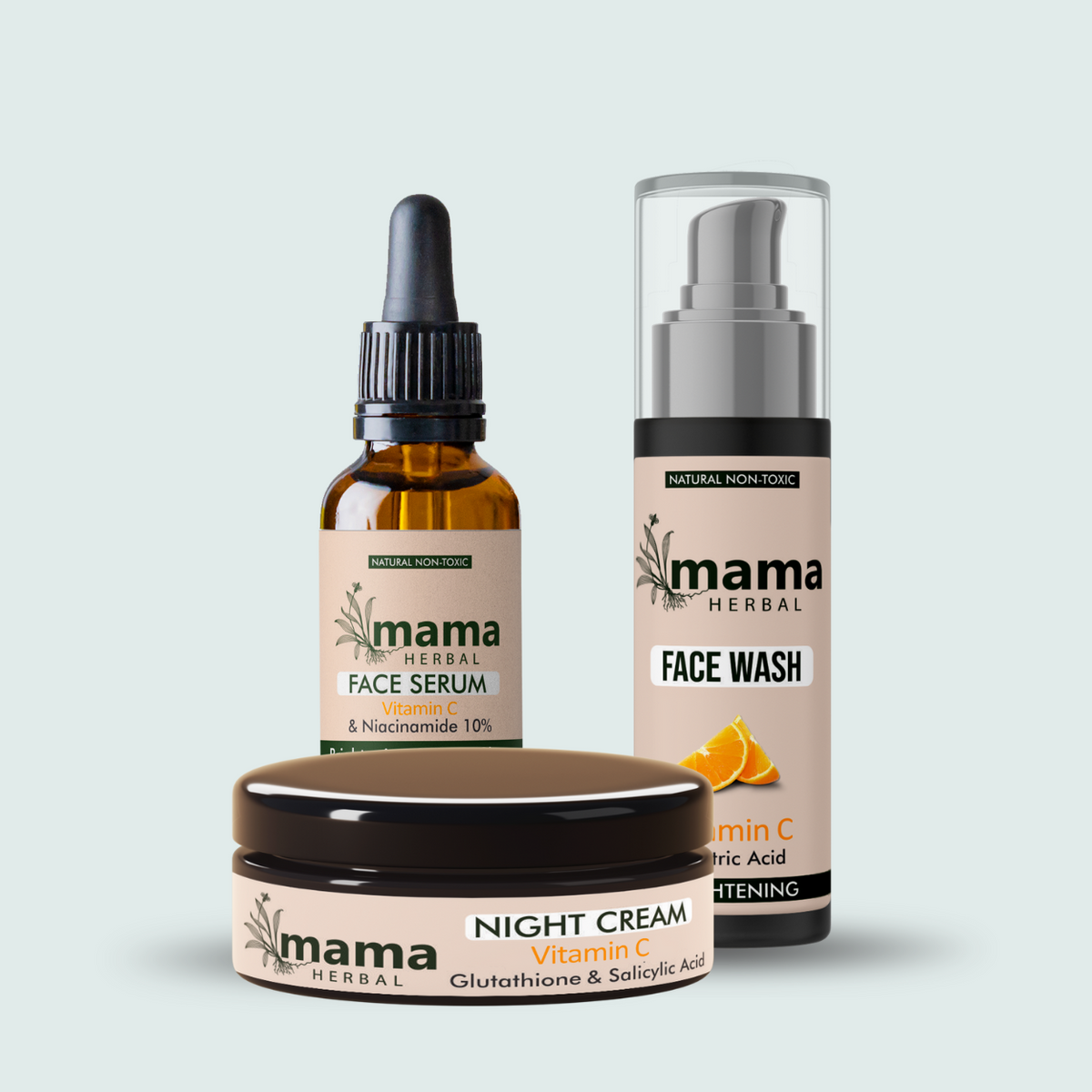 Vitamin C Skin Brighteing kit | Face Wash + Face Serum + Night Cream |